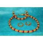 Parure Perles Rocailles-Couleurs Jaune, Orange et Rouge (8)