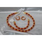 Parure Perles Rocailles-Couleurs Jaune, Orange et Rouge