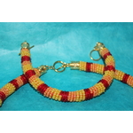 Parure Perles Rocailles-Couleurs Jaune, Orange et Rouge (10)