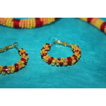 Parure Perles Rocailles-Couleurs Jaune, Orange et Rouge (11)