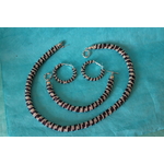 Parure Perles Rocailles-Couleurs Aubergine et Argent (2)