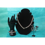 Parure Perles Rocailles-Couleurs Aubergine et Argent (5)