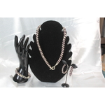 Parure Perles Rocailles-Couleurs Aubergine et Argent (8)