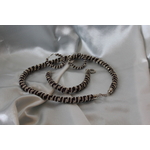 Parure Perles Rocailles-Couleurs Aubergine et Argent (11)