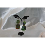 Clous dOreille Acier Inoxydable-Pâte Polymère Vert Anis-Décalcomanie Formes Géométrique