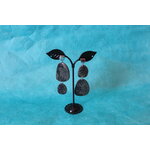 Clous d'Oreille Acier Inoxydable-Pâte Polymère Kaki-Décalcomanie Motif Floral