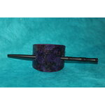 Barette Chignon- Pâte Polymère Violette- Décalcomanie Motif Floral (5)