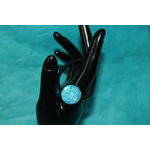 Elastique à Cheveux-Resine UV Pailletée- Bleu Turquoise (3)