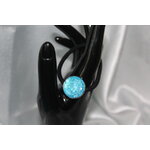 Elastique à Cheveux-Resine UV Pailletée- Bleu Turquoise (4)