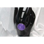 Elastique à Cheveux-Resine UV Pailletée- Violette (3)