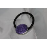 Elastique à Cheveux-Resine UV Pailletée- Violette