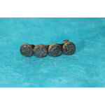 Barette Support Bronze-Déco Pâte Polymère-Couleur Kaki-Décalcomanie Motif  Fleurs (2)