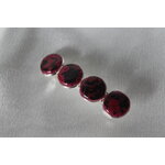 Barette Support Argenté-Déco Pâte Polymère-Couleur Framboise-Décalcomanie Motif  Fleurs (3)