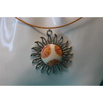 Collier-Acier-Argente-Soleil-Polymere-Orange-Blanc-4