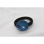 ChouChou-Pâte Polymère Bleu-Décalcomanie Marbré-Support Bronze