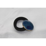 ChouChou-Pâte Polymère Bleu-Décalcomanie Marbré-Support Bronze (2)