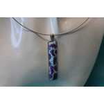 Collier-Acier-Argente-Support-Rectangulaire-Polymere-Bleu-Violet-2