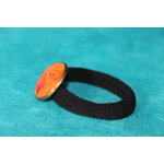 ChouChou-Pâte Polymère Orange-Décalcomanie Fleuris-Support Bronze (3)