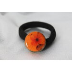 ChouChou-Pâte Polymère Orange-Décalcomanie Motif Fleurs