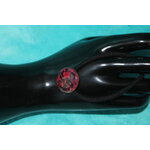 Elastique à Cheveux- Pâte Polymère-Framboise-Décalcomanie Motif Fleuri (8)