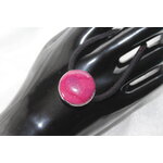 Elastique à Cheveux- Pâte Polymère-Framboise- Support Argenté (6)