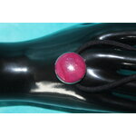 Elastique à Cheveux- Pâte Polymère-Framboise- Support Argenté (5)