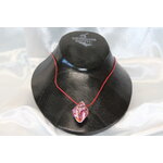 Collier-Chaine-Imitation-Cuir-Rouge-Polymere-Toupie-Multicolore-3