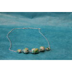 Collier-Chaine-Argente-Perles-Polymere-Vertes