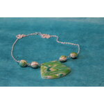 Collier-Chaine-Argente-Polymere-Marbrures-Vertes