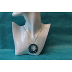 Collier-Chaine-Argente-Polymere-Bleu-Vert-Blanc