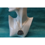 Collier-Chaine-Argente-Polymere-Pied-de-Poule-Noir-Blanc