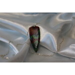 Collier-Chaine-Argente-Petit-Blason-Polymere-Spirales-Degrade-Vert-Rouge-3