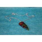 Collier-Chaine-Argente-Petit-Blason-Polymere-Spirales-Degrade-Vert-Rouge