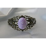 Bracelet-Reglable-Acier-Bronze-Cabochon-Polymere-Blanc-Parme-4