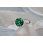 Bracelet-Reglable-Acier-Argente-Cabochon-Polymere-Degrade-Verts