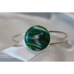Bracelet-Reglable-Acier-Argente-Cabochon-Polymere-Degrade-Verts-1