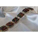 Bracelets-Cabochons-Carres-Acier-Dore-Polymere-Multicolore-4