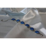 Bracelet-Acier-Argente-Forme-Gouttes-Eau-Polymere-Bleu-Argente