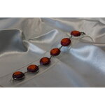 Bracelet-Acier-Argente-Cabochons-Ronds-Polymere-Orange-Degrade-Rouge-Framboise-3
