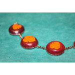 Bracelet-Acier-Argente-Cabochons-Ronds-Polymere-Orange-Degrade-Rouge-Framboise-7