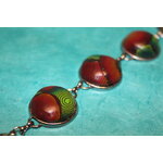 Bracelet-Acier-Argente-Cabochon-Rond-Polymere-Spirales-Multicolores-6
