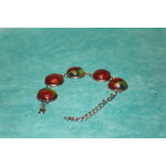 Bracelet-Acier-Argente-Cabochon-Rond-Polymere-Spirales-Multicolores-8
