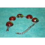 Bracelet-Acier-Argente-Cabochon-Rond-Polymere-Spirales-Multicolores-7