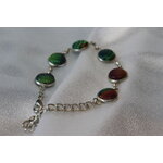 Bracelet-Acier-Argente-Petits-Cabochons-Ronds-Polymere-Multicolores-2