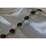 Bracelet-Acier-Argente-Petits-Cabochons-Ronds-Polymere-Multicolores-5