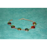 Bracelet-Acier-Argente-Petits-Cabochons-Ronds-Polymere-Multicolores-6