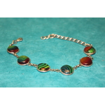 Bracelet-Acier-Argente-Petits-Cabochons-Ronds-Polymere-Multicolores-7