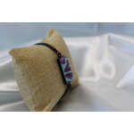 Bracelet-Acier-Noir-Cabochon-Rectangulaire-Polymere-Bleu-Violet-6