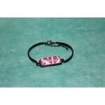 Bracelet-Acier-Noir-Cabochon-Rectangulaire-Polymere-Bleu-Violet-8