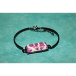 Bracelet-Acier-Noir-Cabochon-Rectangulaire-Polymere-Bleu-Violet-9